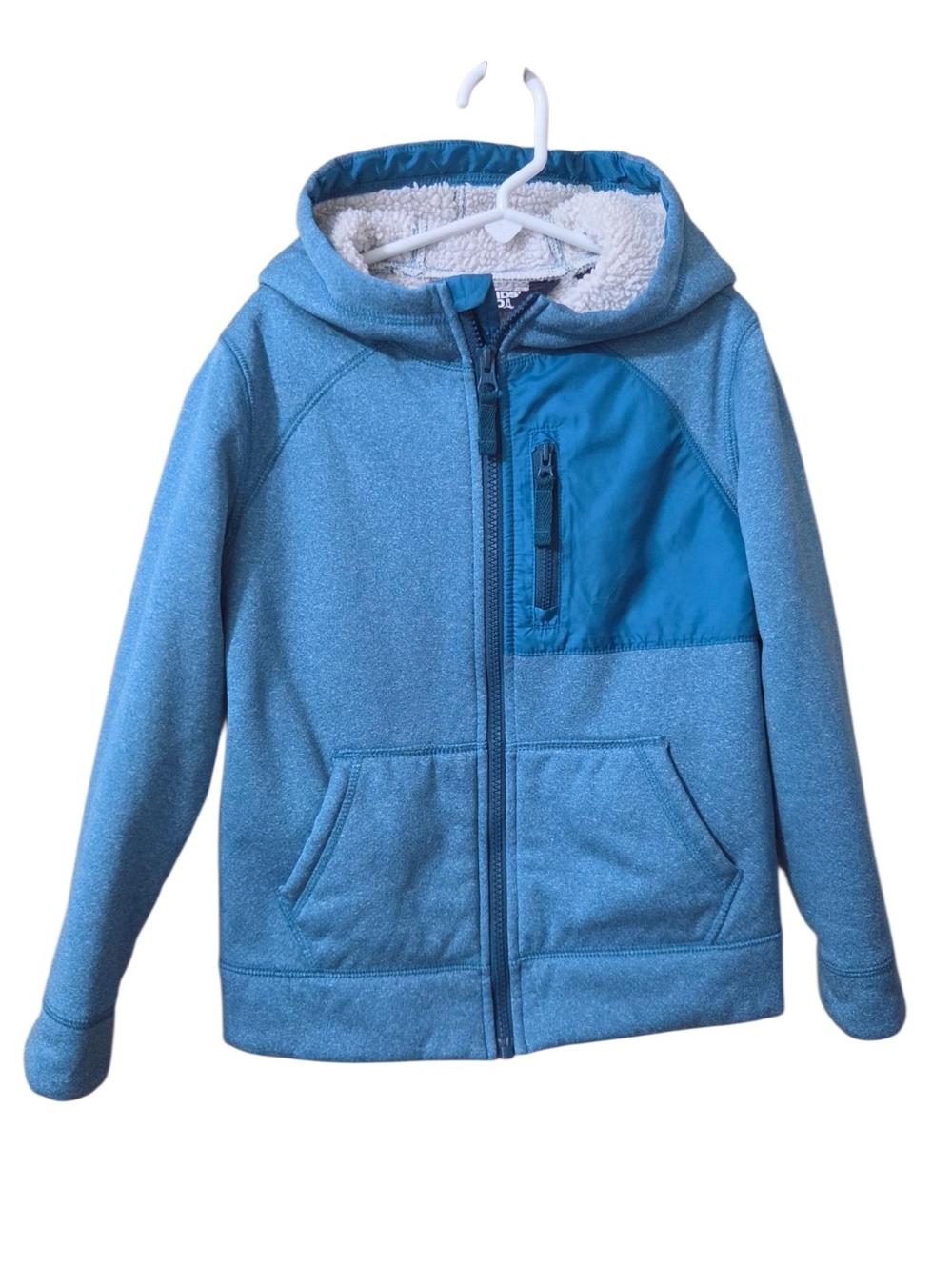 Lands' End Kids Light Blue Sherpa-Lined Hooded Fleece Unisex